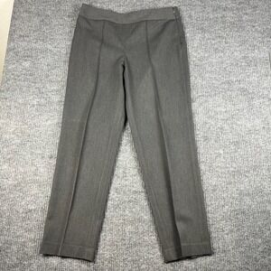 Vtg 90s Talbots Trousers Womens 14 Gray Stretch Pintuck Seam Minimalist Career